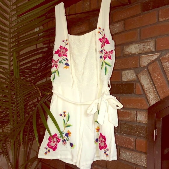 Guess Audrina Sleeveless Embroidered Romper - Picture 1 of 5